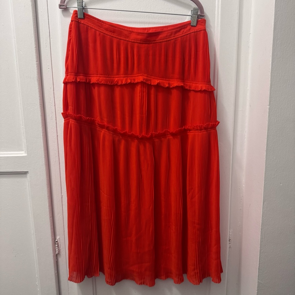 Tory Burch Stella Midi Skirt in Spicy Orange
